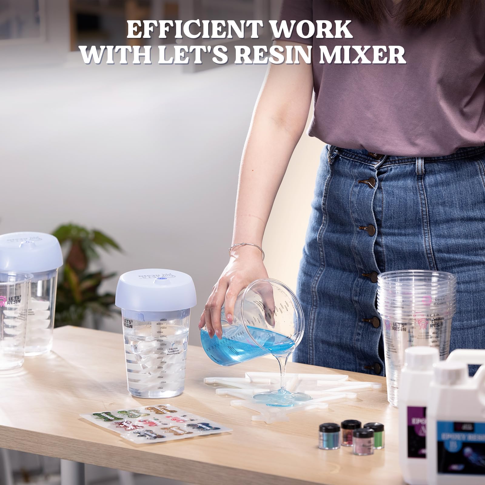 LET'S RESIN cups are disposable yet reusable for convenience.