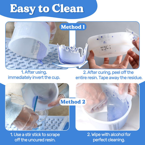Two 100ml silicone measuring cups shown for small-batch color mixing.