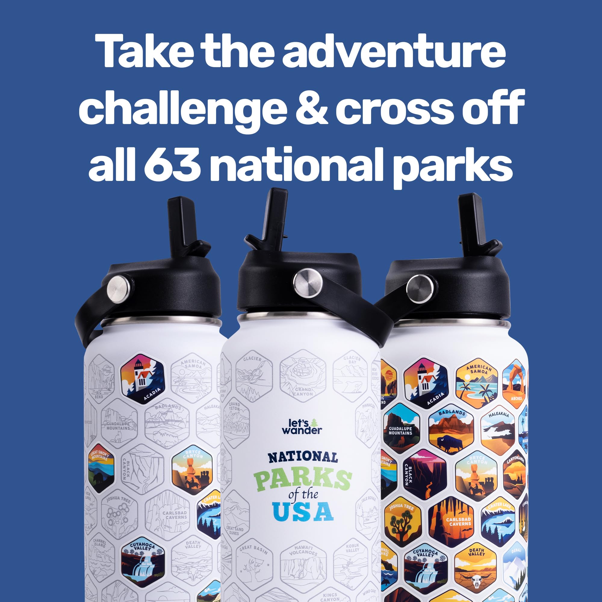 Let’s Wander bottle with straw for easy sipping during outdoor adventures