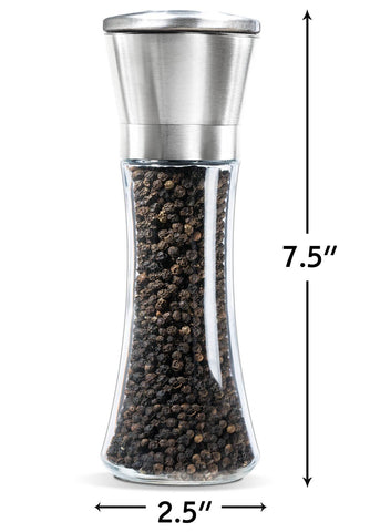 LEVAV brushed stainless steel grinders offer ergonomic grip for comfortable one-handed use.