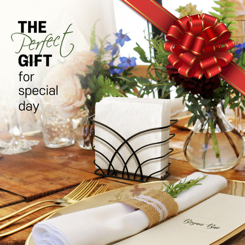 LEVIMETREE outdoor-use napkin holder resists weather and keeps napkins handy.