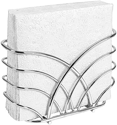 LEVIMETREE napkin holder on a dining table with silver finish for elegant dining