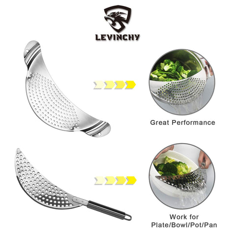 LEVINCHY pot strainer set dishwasher safe label for easy cleanup