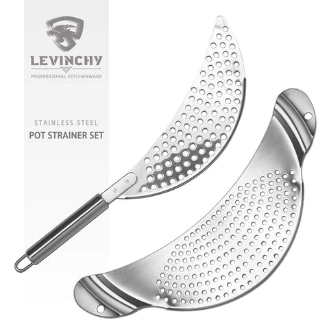 LEVINCHY pot strainer set top view for quick draining and easy use