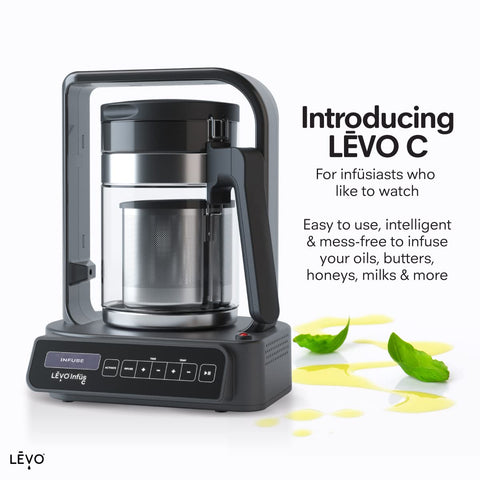 LEVO C jumbo pod and glass carafe for high-capacity herb infusions