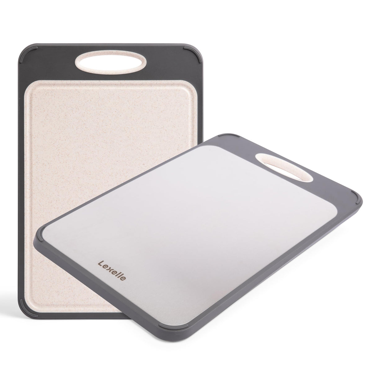 Lexelle stainless steel meat-side cutting surface for clean, efficient prep.