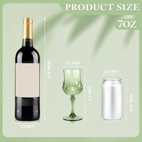 LEYIQU emerald green plastic goblets, top view, lightweight and reusable for parties