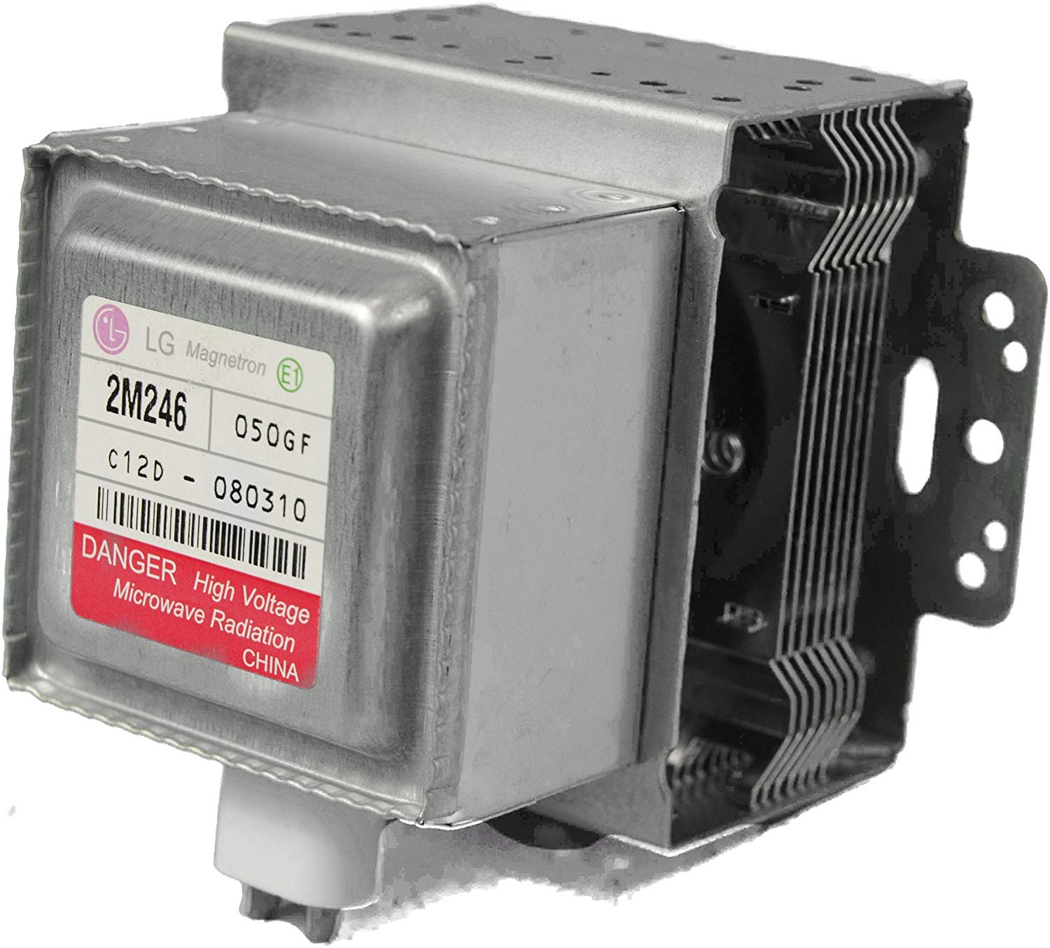LG 6324W1A001L magnetron closeup shows OEM quality for reliable microwave replacement