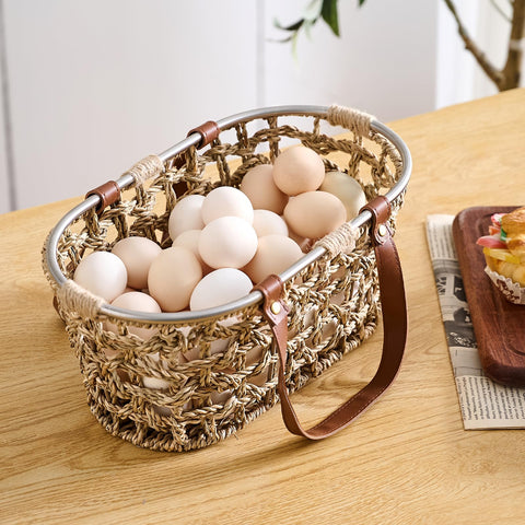 LGENHOOM handled egg basket on a farm for easy egg gathering.