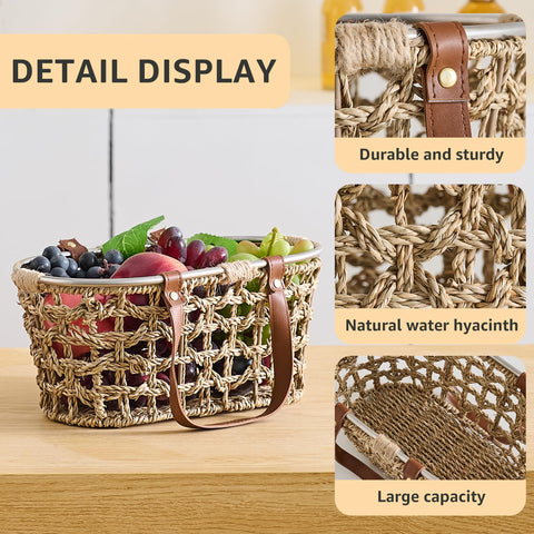 LGENHOOM harvest basket with airy weave ideal for storing harvest produce.