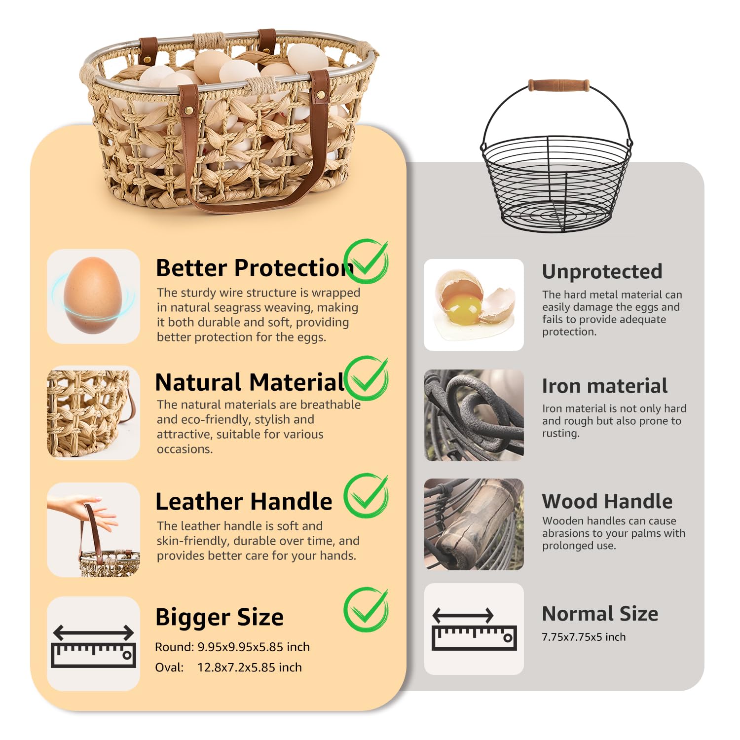 LGENHOOM lightweight harvest basket weighs about 1.2 pounds