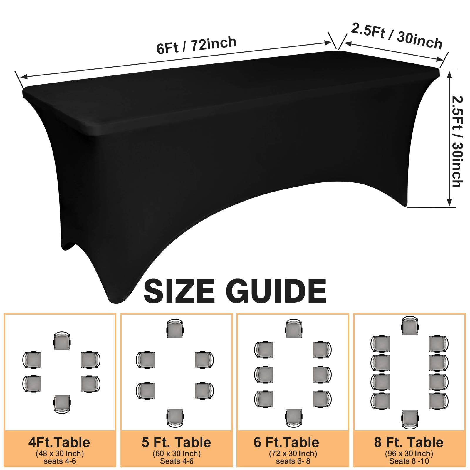 LGJIAOJIAO reinforced leg pockets keep the tablecloth in place during busy banquets.