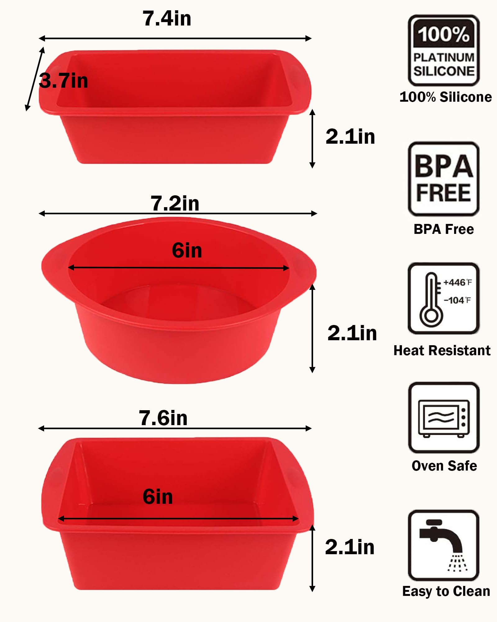 LGQUK silicone round cake pan for uniform, professional-looking cakes.