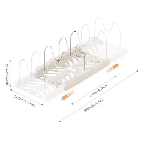 Lhieiayh all-in-one kitchen organizer keeps baking sheets and pans within reach.
