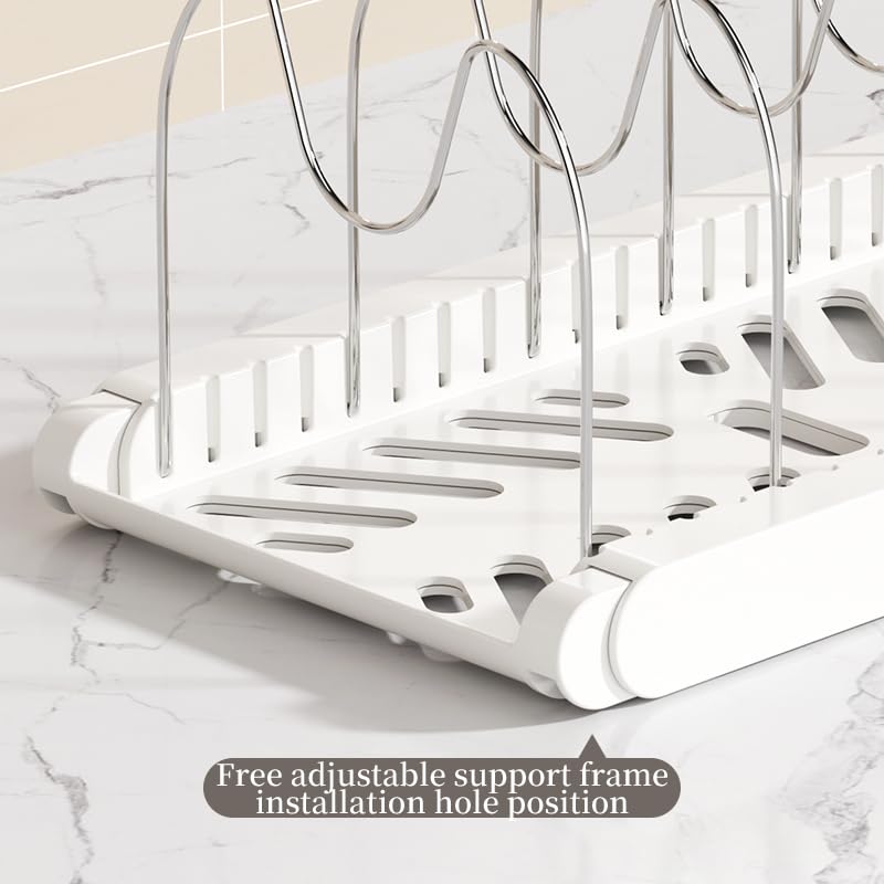 Lhieiayh extendable rack fits multiple depths to maximize cabinet space.