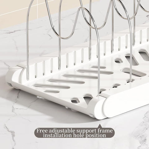 Lhieiayh extendable rack fits multiple depths to maximize cabinet space.