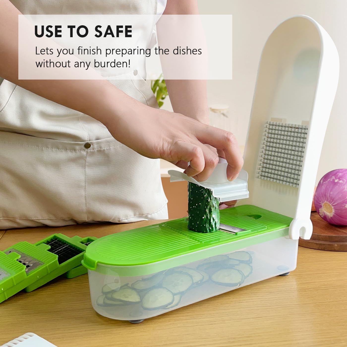 LHS BPA-free container with non-skid base improves stability during use