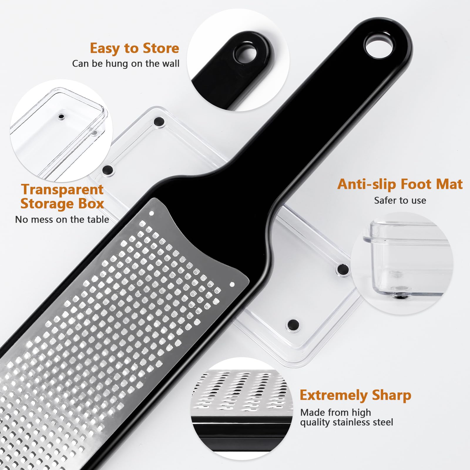 LHS Cheese Grater with Handle shreds Parmesan and cheddar evenly.