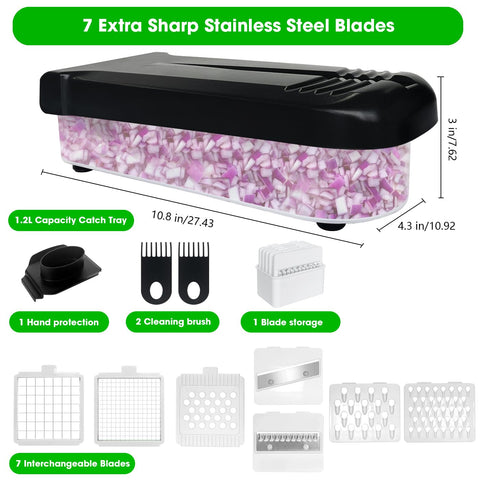 LHS non-slip base keeps ingredients steady during cutting.