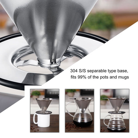 LHS non-slip cup stand supports stable pouring over most mugs for safer use.