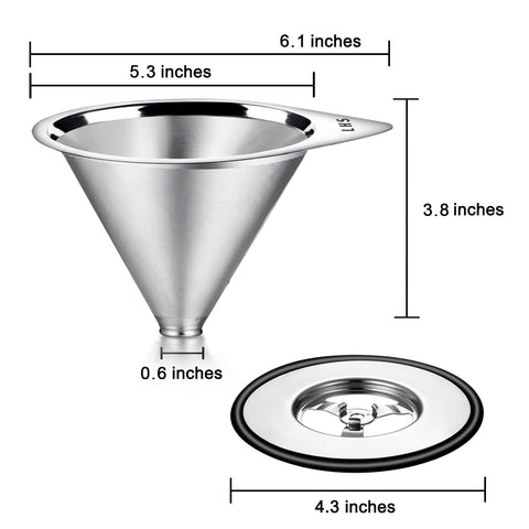LHS portable filter travels easily for home, work, or camping brewing.