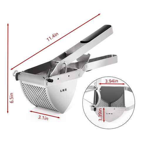 LHS stainless steel ricer resists stains and corrosion during use