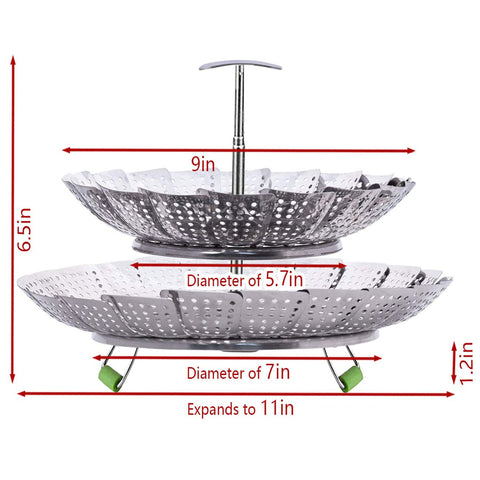 LHS Steamer Basket smooth surface resists sticking for easy cleaning
