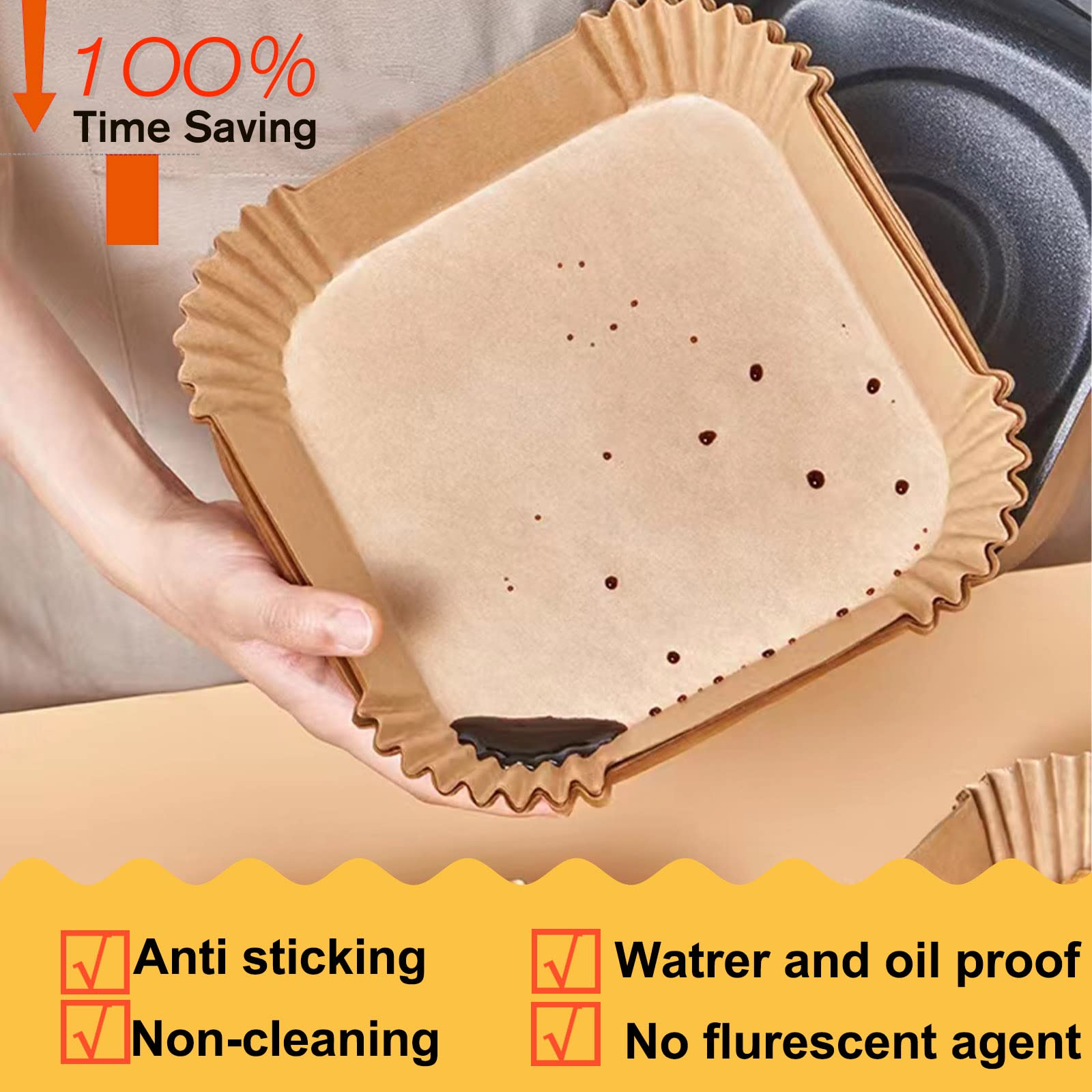 LHSHAD 12-percent thicker parchment provides durability during baking and frying.