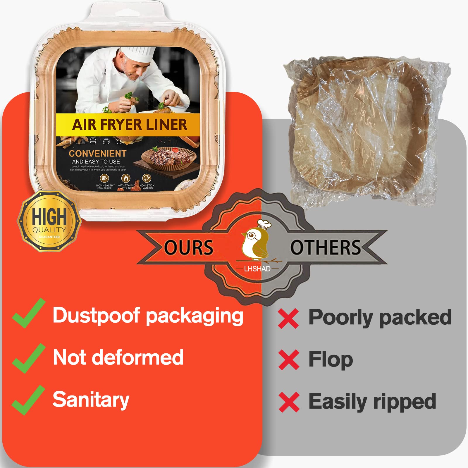 LHSHAD parchment is BPA and PFAS free for safe cooking.