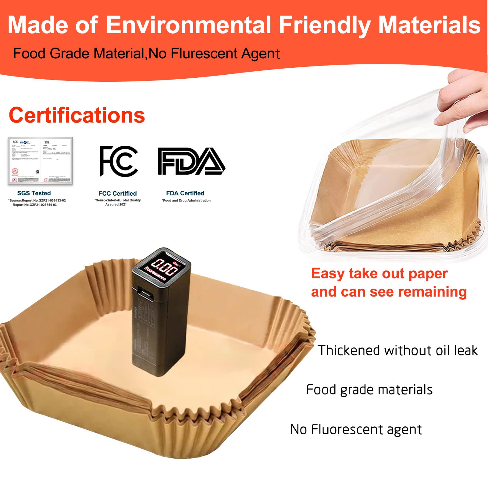 LHSHAD heavy-duty parchment liner resists tearing when lifting cooked foods.