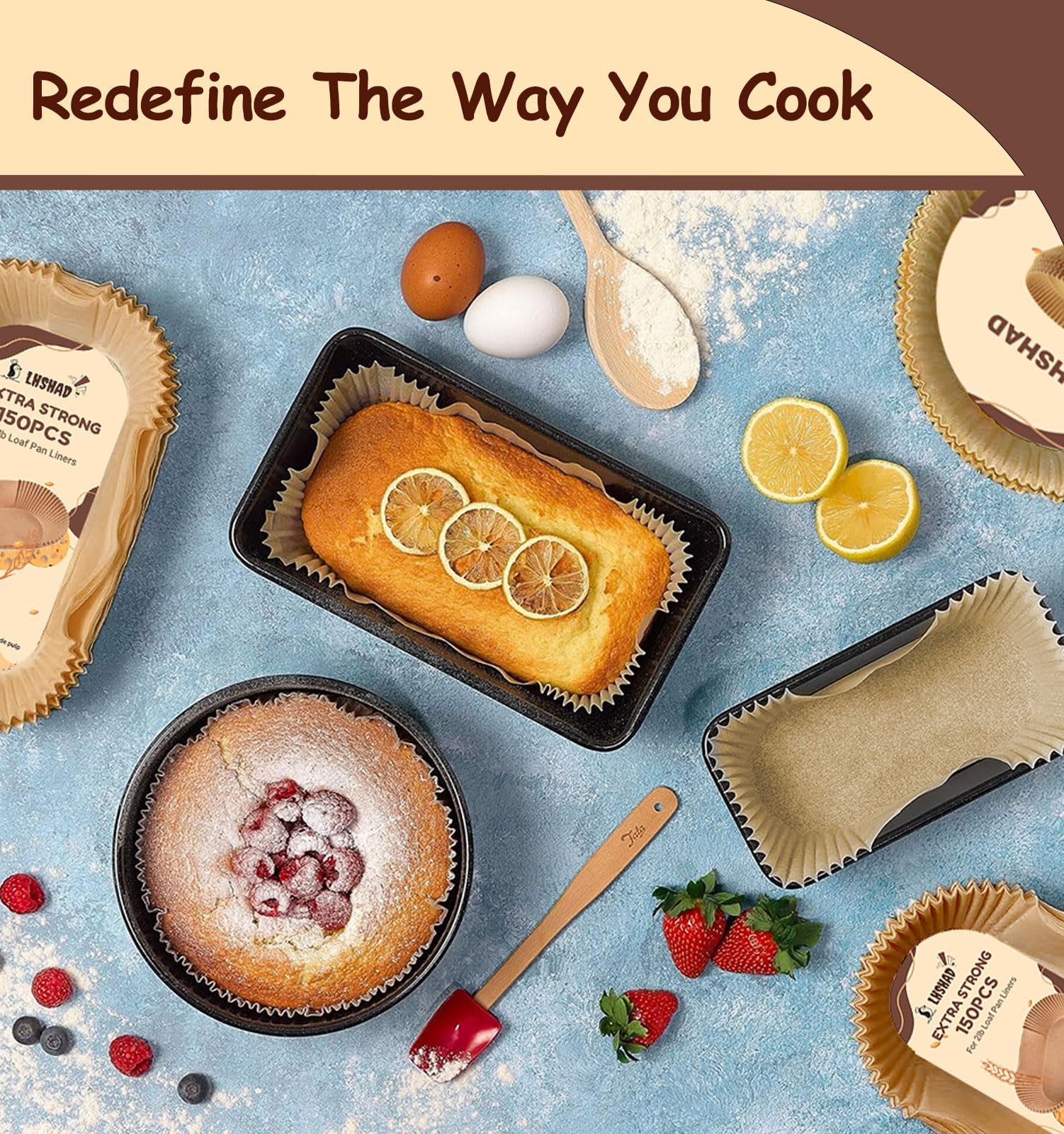 LHSHAD multi-use baking liners suitable for cookies, pizzas, and vegetables.