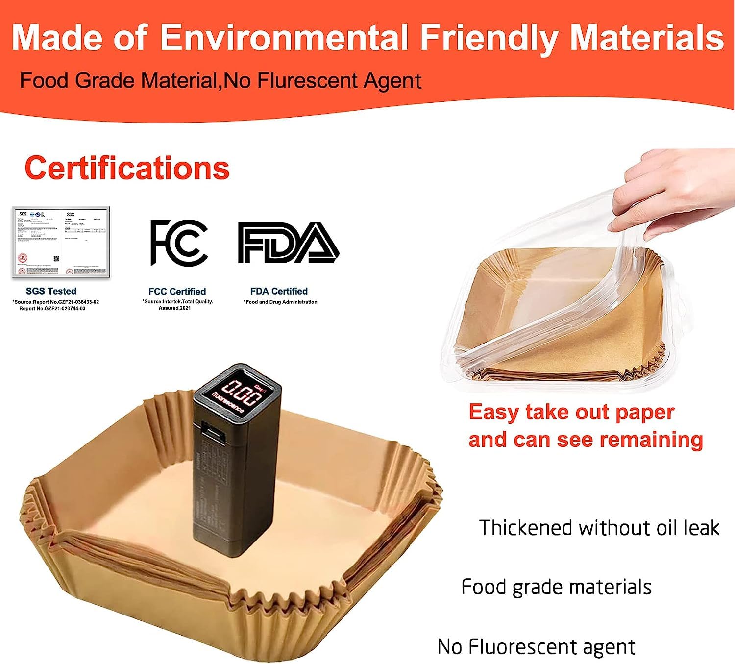 LHSHAD non-stick liner enables quick cleanup after air frying.
