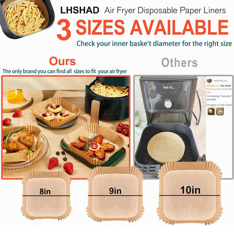 LHSHAD square liner fits 8-12 quart baskets with no fuss.