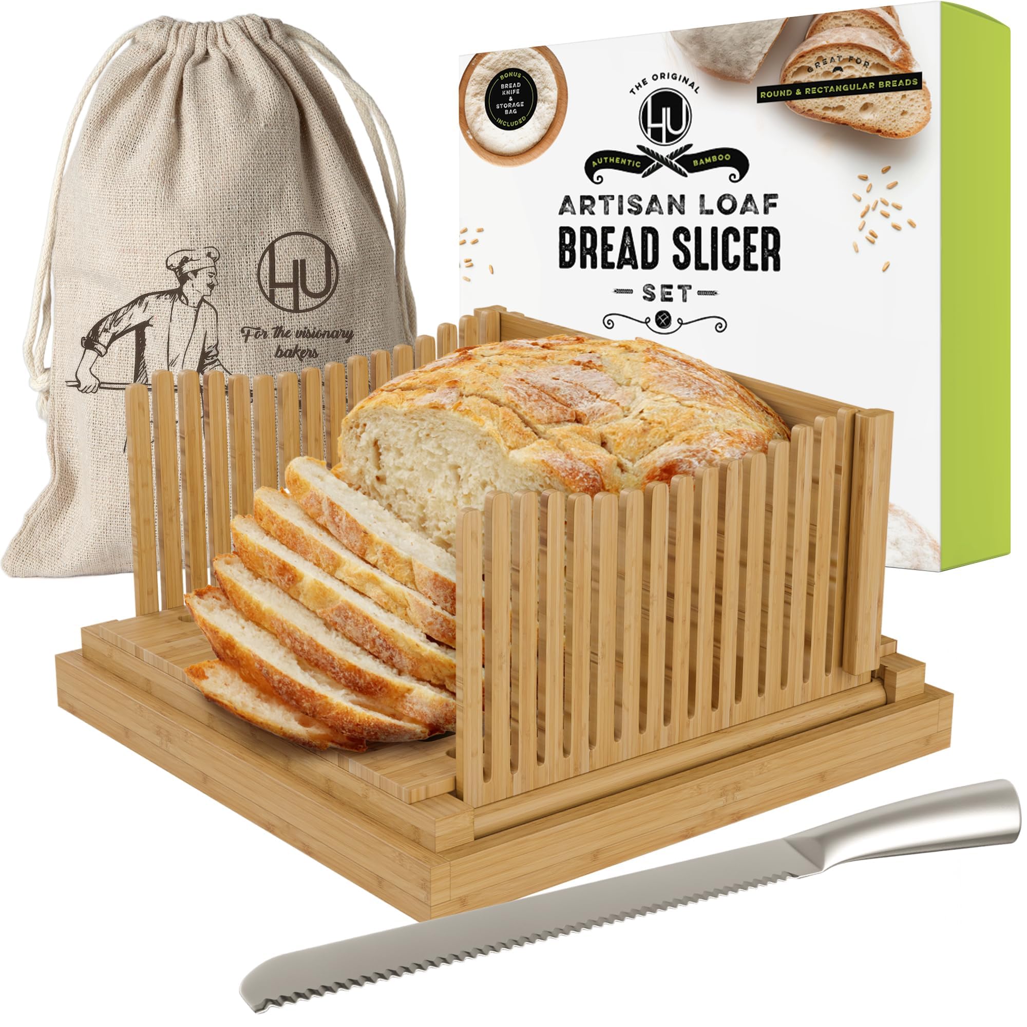 LHU 15-inch bread knife delivers clean, precise cuts on large loaves.