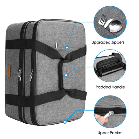 LHZK carrier is ideal for potlucks, picnics, and beach outings.