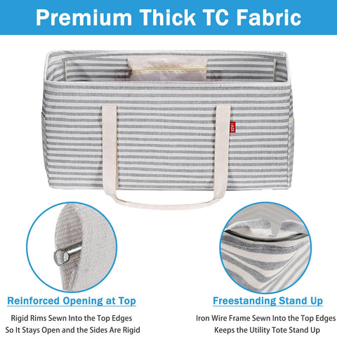 LHZK reinforced open-top tote showing rigid sides for easy loading