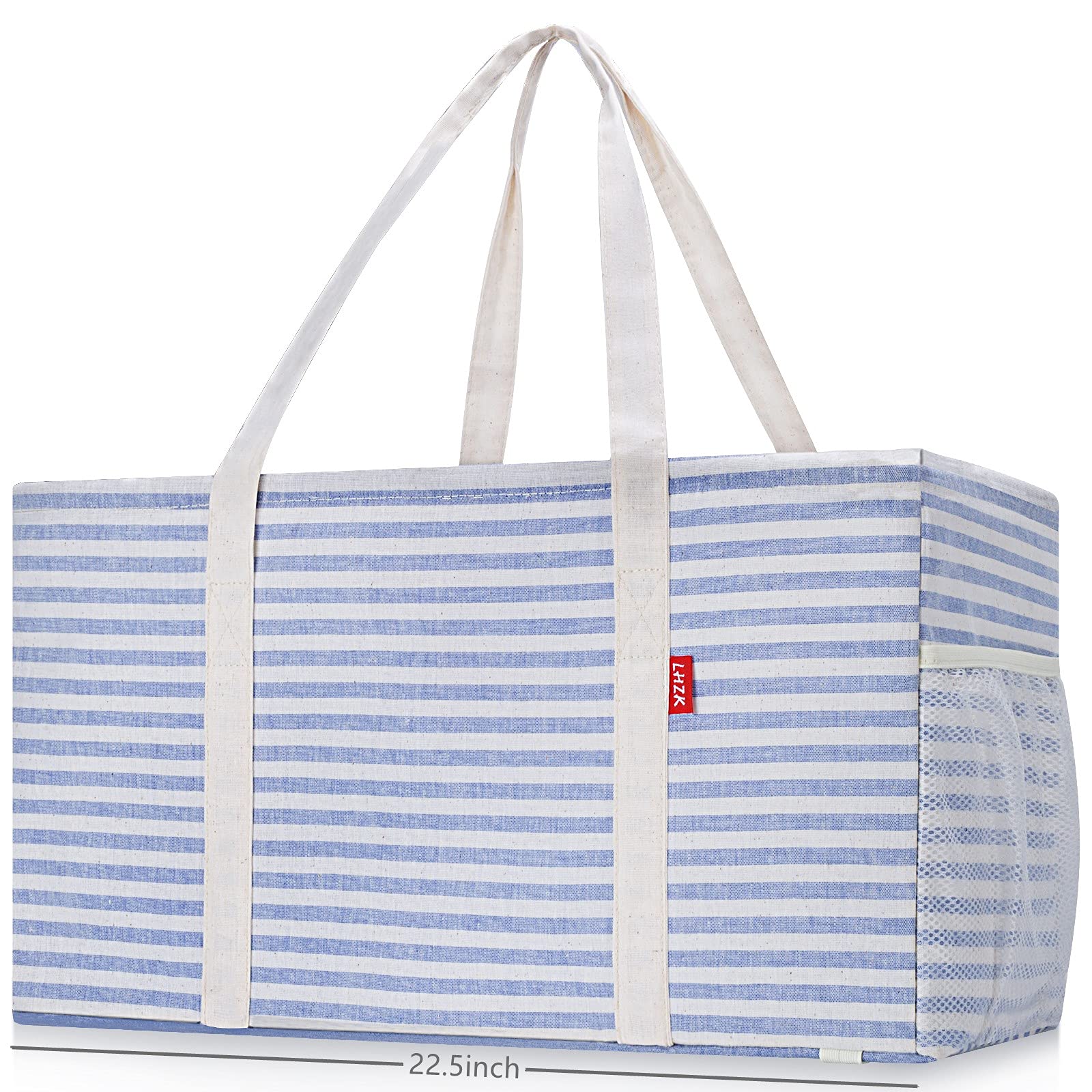 LHZK standing utility tote bag shows a stand-up design for easy loading.