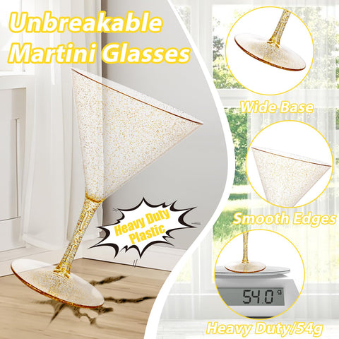 Liacere disposable martini glasses for parties simplify cleanup after gatherings.