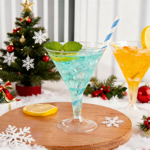 Liacere stackable clear plastic cocktail glasses for easy transport