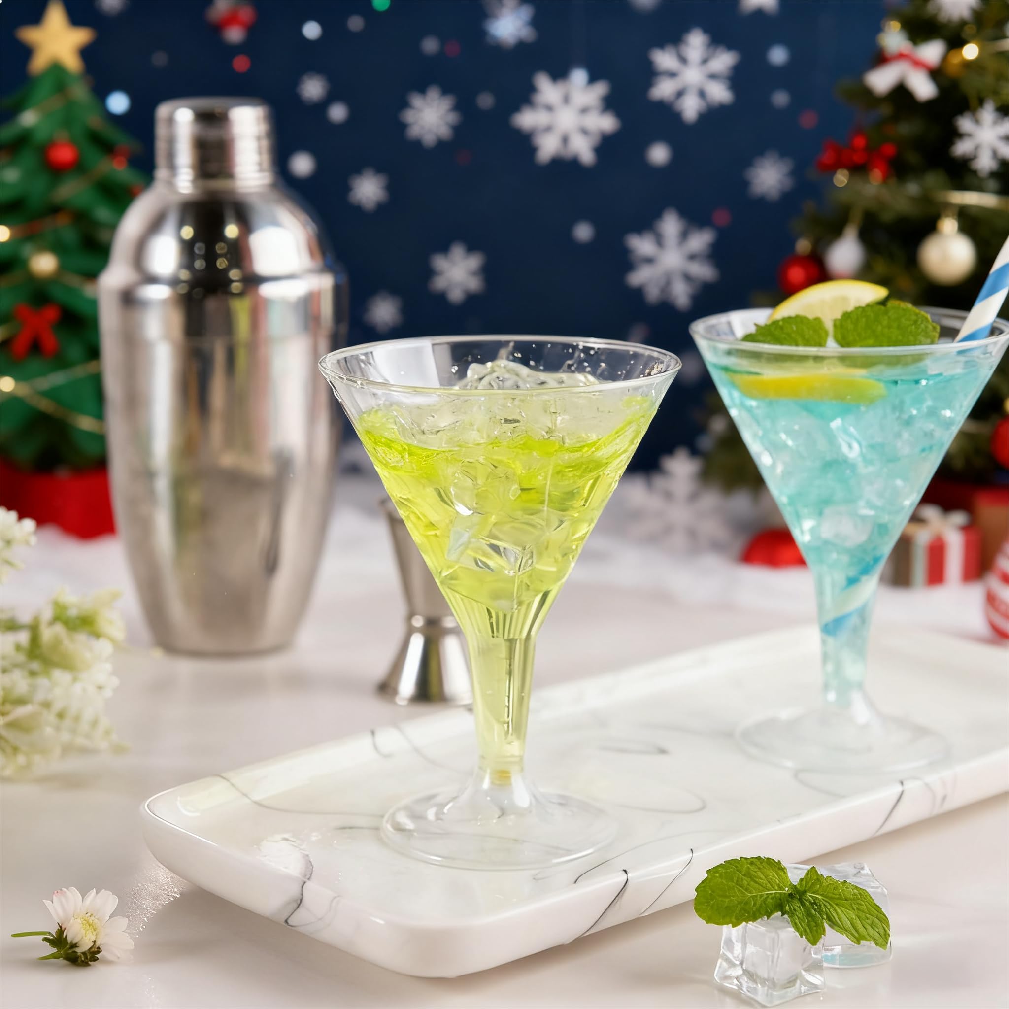 Liacere two-piece design plastic martini glasses ease serving and cleanup