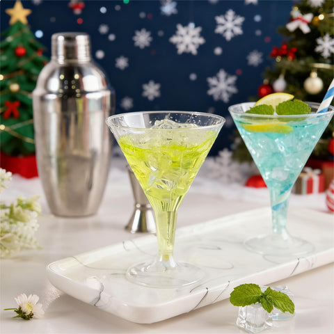 Liacere two-piece design plastic martini glasses ease serving and cleanup