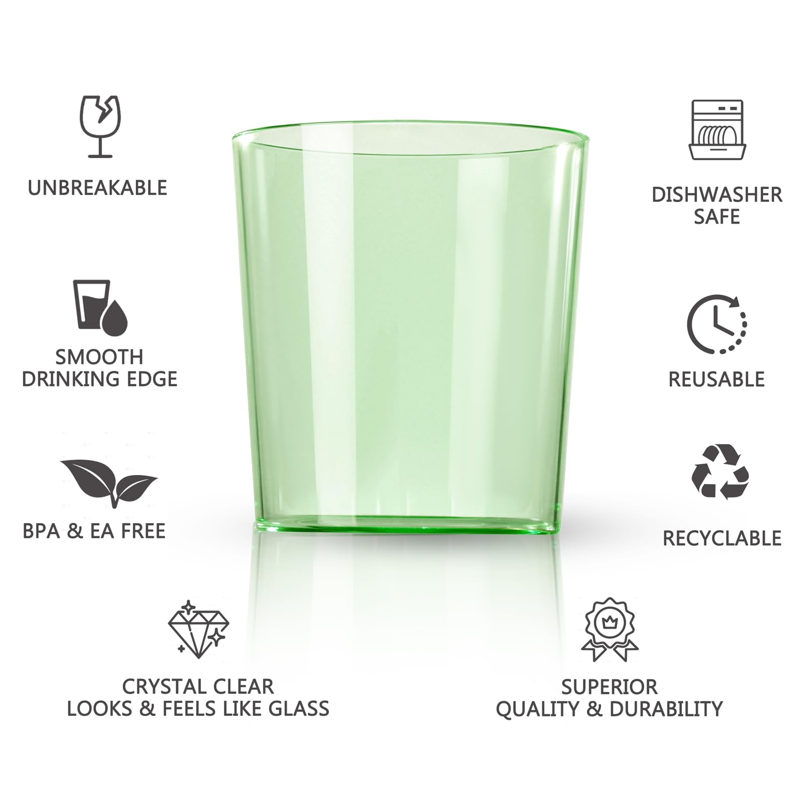 Liacere 14 oz green cups; versatile for beer, juice, cocktails, and more.