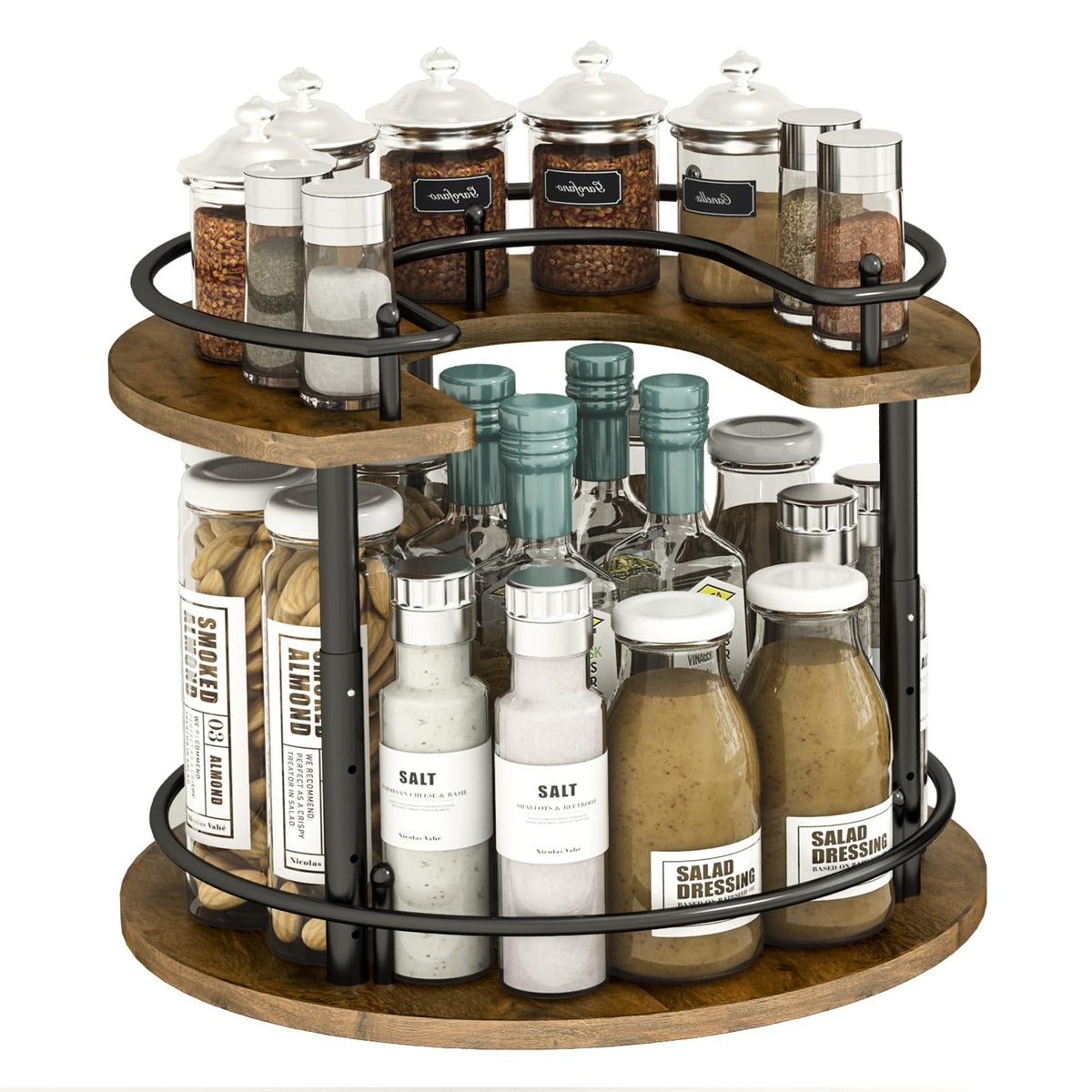LIAISIMI 2-tier lazy susan with rotating base for easy spice access