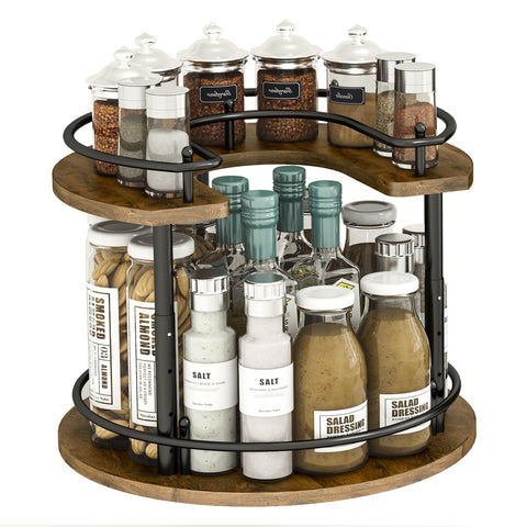 LIAISIMI 2-tier lazy susan with rotating base for easy spice access