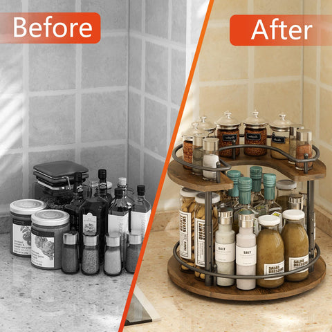 LIAISIMI storage for round spice jars on shelf