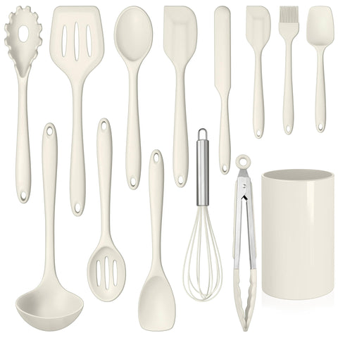 LIANYU 14-piece utensil set with holder for organized, easy access