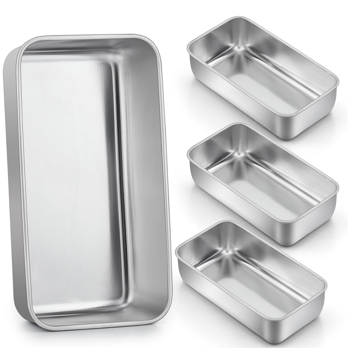 lianyu 4-pack loaf pans 9x5 inches for even bread baking at home