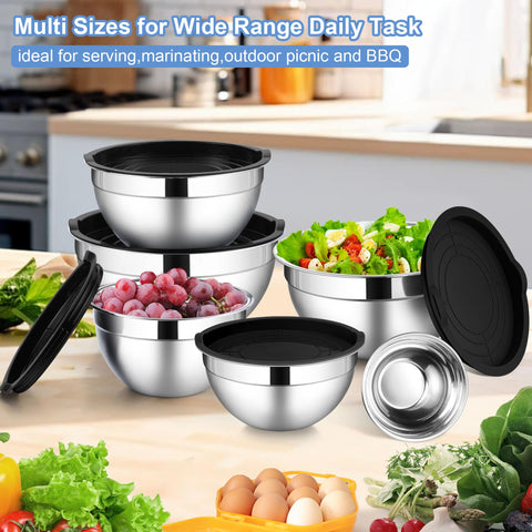 LIANYU 1 qt bowl with lid perfect for small servings and ingredient prep.