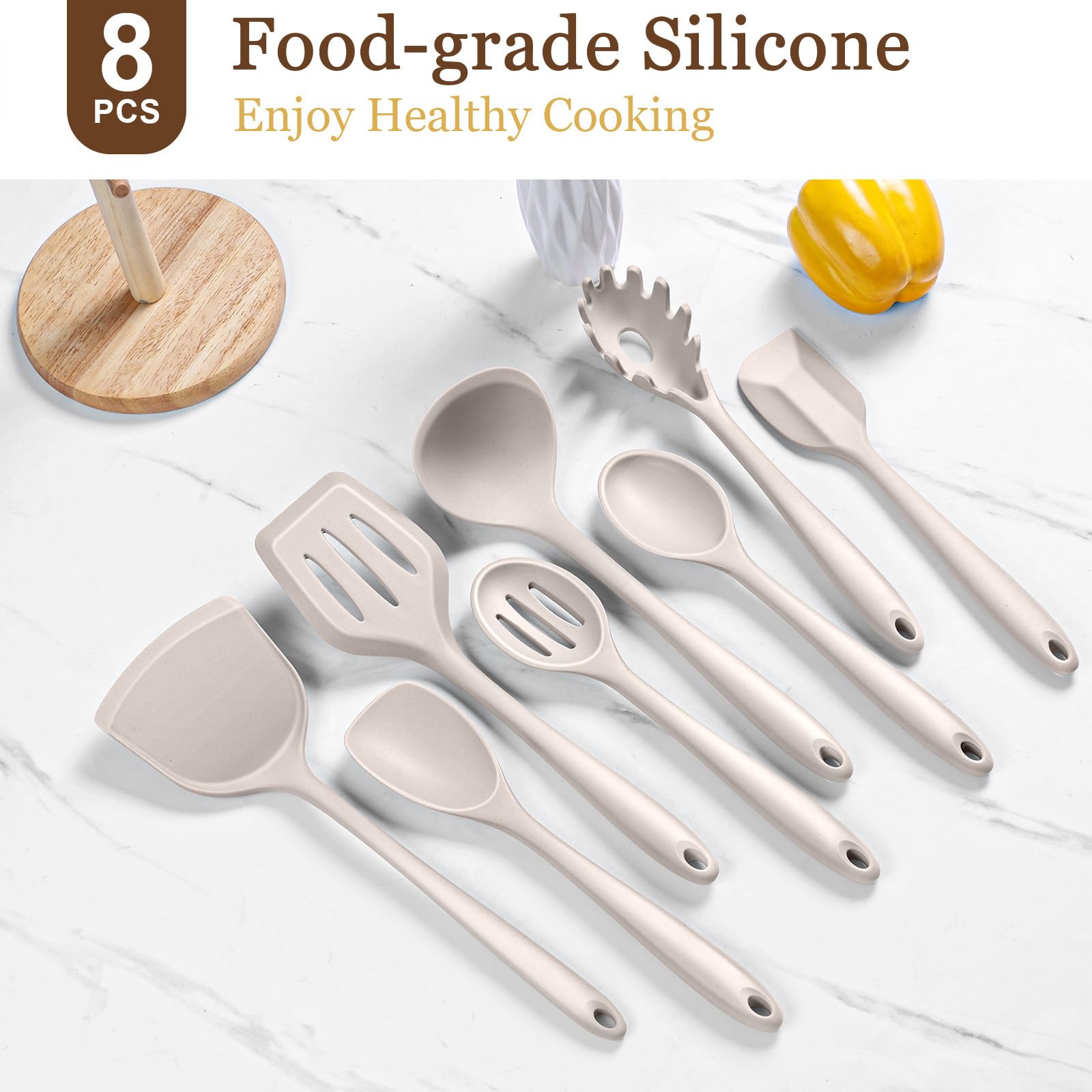 LIANYU slotted spoon drains liquids without tearing delicate foods.