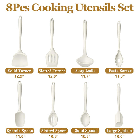 LIANYU slotted turner shown in action, protecting nonstick pans from scratches.